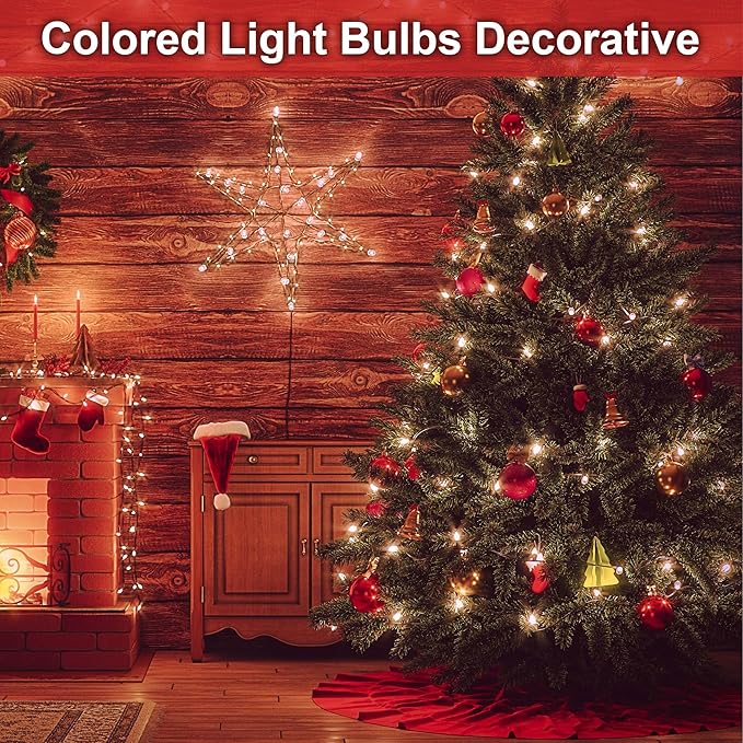 4 Pack 3.2 Inch T10 Pink Light Bulb, E26 Base Edison Bulbs Dimmable, AC 120V 60 Watt Equivalent Clear Glass Filament Bulb, Halloween Christmas Party Bar Colored Light Bulbs, UL Listed - Bloomnest