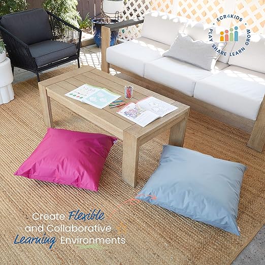 ECR4Kids Jumbo Floor Pillow, 27in, Flexible Seating, Light Grey - Bloomnest