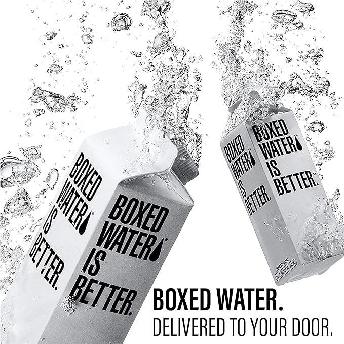 Boxed Water 16.9 oz. (12 Pack) – Purified Drinking Water in Plant-Based Cartons – BPA-Free, Refillable, Reusable – More Sustainable than Premium Plastic Bottles - Bloomnest