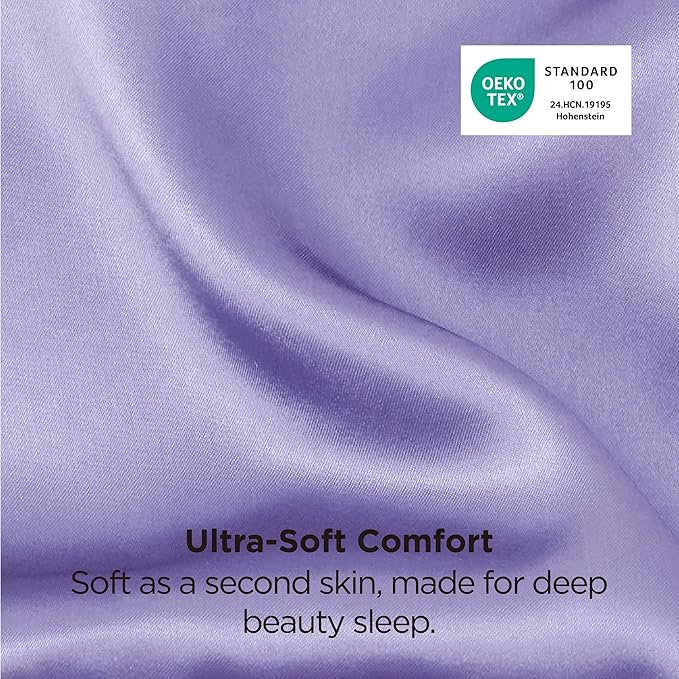 Bedsure Satin Pillowcase 2 Pack Similar to Silk Pillow Cases Standard Size, Pillow Case for Sleeping Women with Envelope Closure, Gifts for Women Men, Lilac, 20x26 Inches, 2pcs - Bloomnest