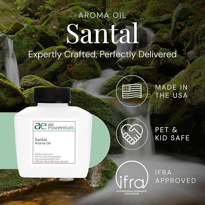 Santal Aroma Oil, Essential Oils Blend for Diffusers & Scent Machines, Sensual Sandalwood & Cardamom, Aromatherapy, Cold Air Diffuser Compatible, 100 mL - Bloomnest