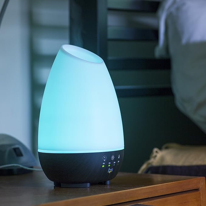 HealthSmart 500ML Essential Oil Diffuser for Large Rooms, Cool Mist Humidifier and Aromatherapy Diffuser, Adjustable Timer, Mist Mode and 7 LED Light Colors, White (Pack of 1) - Bloomnest