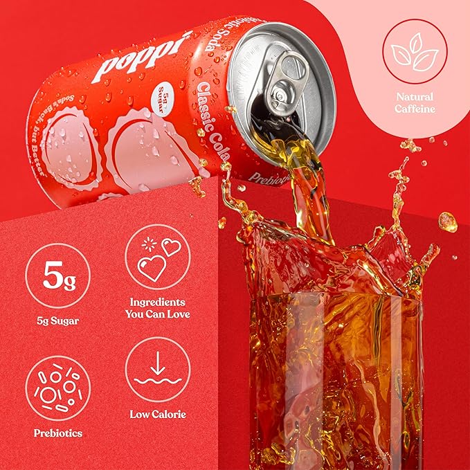 Poppi Sparkling Prebiotic Soda Beverage with Apple Cider Vinegar, Seltzer Water and Fruit Juice, Soda Staples Variety Pack, 12 FL Oz, Pack of 12, Packaging May Vary - Bloomnest