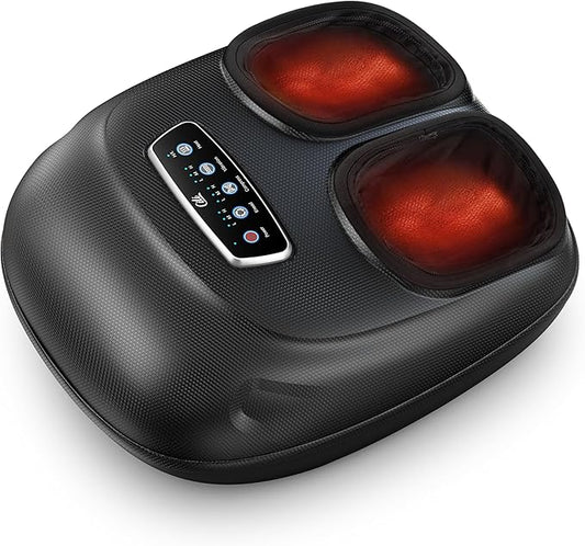 CILI Shiatsu Foot Massager Machine with Heat,Electric Heated Feet Massager for Plantar Fasciitis, 3 Kneading & 3 Compression,Up to Size 13, Gifts for Dad Men - Bloomnest