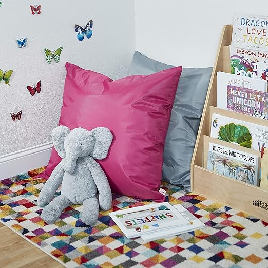 ECR4Kids, 27in Jumbo Floor Pillow, Raspberry - Bloomnest