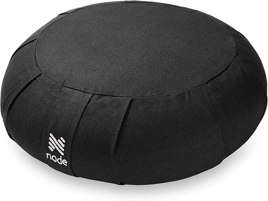 Zafu Meditation Cushion, 15" Round Buckwheat Yoga Pillow with Organic Cotton Cover - Bloomnest