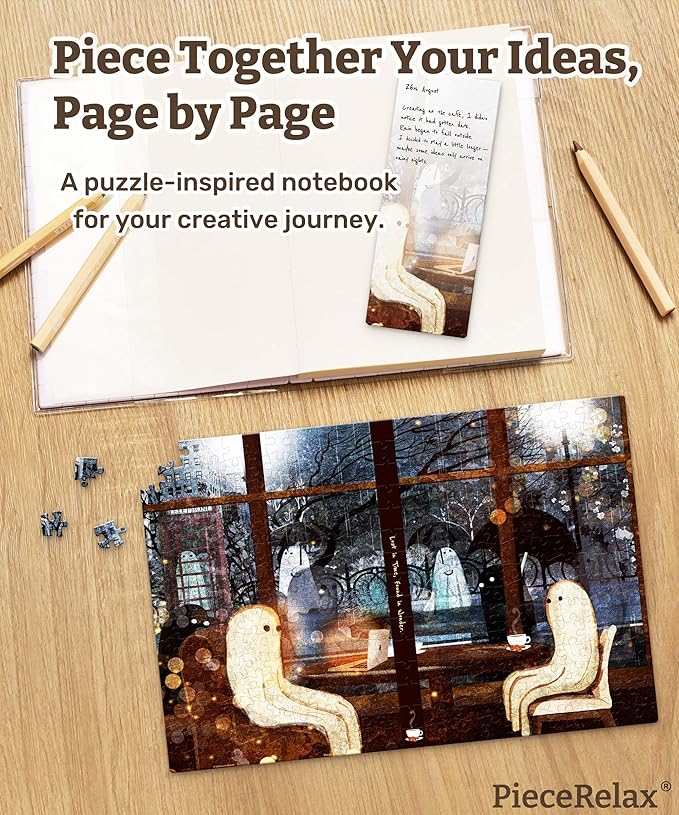 PieceRelax A5 Puzzle Journal for Adults, 300 Piece Plastic Jigsaw Book Cover (Includes Notebook) - Katherine Blower - Warm Glow, Unique Gift [YA1072] - Bloomnest