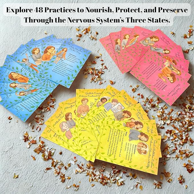 Vagus Nerve Reset Deck - Somatic Exercises for Nervous System Regulation & Mental Health | Polyvagal Theory-Based Therapy Games & Self-Care Gifts for Therapists