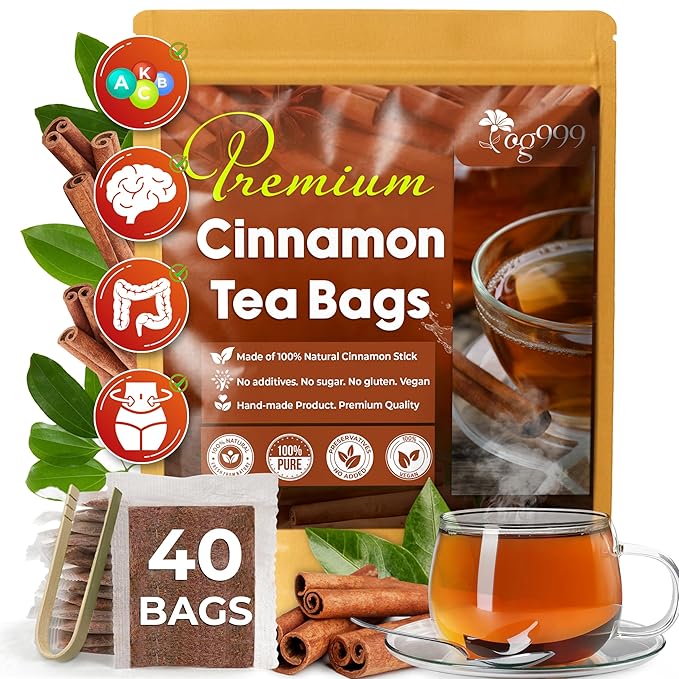 TOG999, Premium 40 Tea Bags - Special Cinnamon Tea, 100% Natural & Pure, Herbal Tea. Cinnamon Stick Herbal Spice - Bloomnest