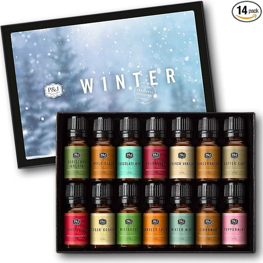 P&J Trading Fragrance Oil Winter Set | Candle Scents for Candle Making, Freshie Scents, Soap Making Supplies, Diffuser Oil Scents PJTrading