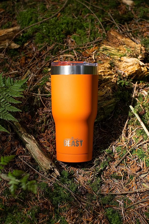 Beast 20 oz Tumbler Stainless Steel Vacuum Insulated Coffee Ice Cup Double Wall Travel Flask (Orange) - Bloomnest