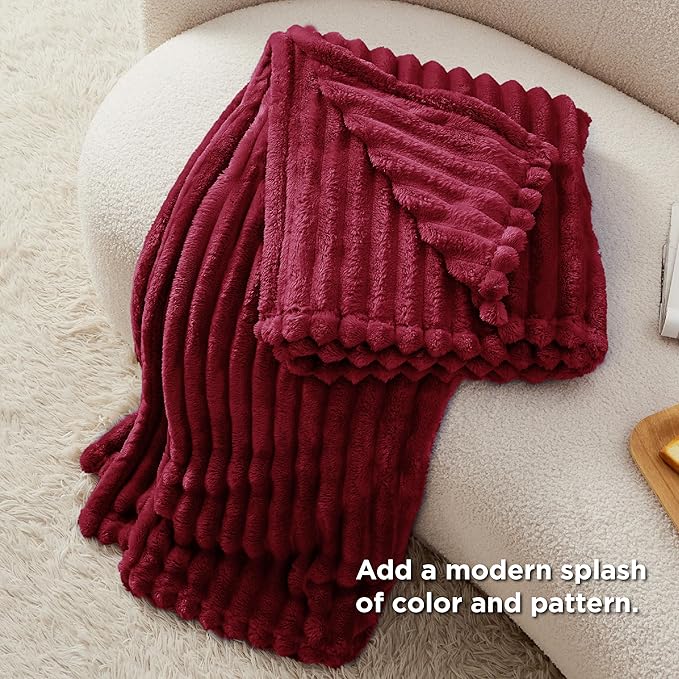 Bedsure GentleSoft Red Fleece Blanket for Couch - Cozy Soft Blankets for Women, Cute Small Throws for Girls, 60x80 Inches - Bloomnest