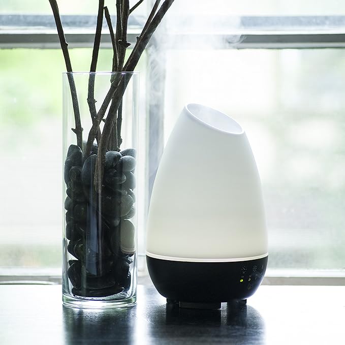 HealthSmart 500ML Essential Oil Diffuser for Large Rooms, Cool Mist Humidifier and Aromatherapy Diffuser, Adjustable Timer, Mist Mode and 7 LED Light Colors, White (Pack of 1) - Bloomnest