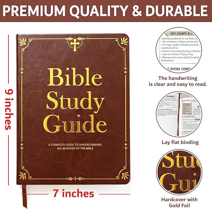 Bible Study Guide for Women & Men – Beginner-Friendly Study of All 66 Books with Life Application & Reflection Notes | Premium Lay-Flat Hardcover Devotional Journal - Bloomnest