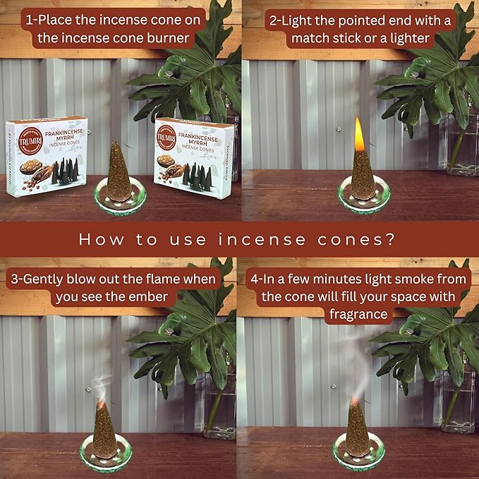 TRUMIRI Frankincense Myrrh - 20 Cone Incense - Dual Pack of 10 Incense Cones TRUMIRI
