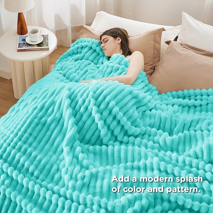 Bedsure GentleSoft Blue King Size Blanket for Bed - Cozy Soft Blankets for Women, Cute Small Fleece Throws for Girls, Birthday Gifts for Women Decor Gifts for Mom, Blue Fog, 108x90 Inches - Bloomnest
