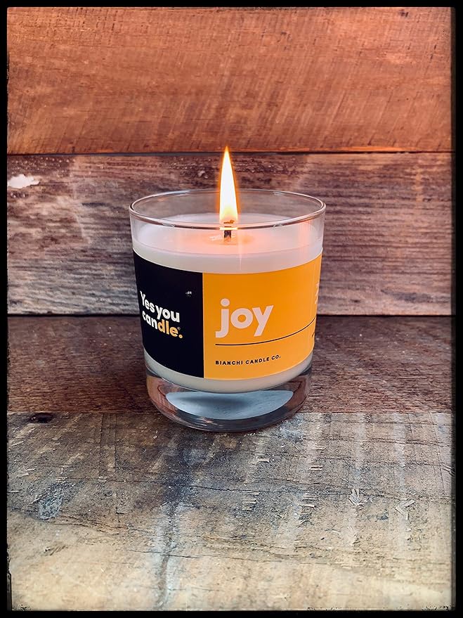 Joy, Grapefruit & Magosteen, Highly-Scented, Inspirational Soy Candle, Made in USA, Pure Essential Oils, Aromatherapy, 8 oz - Bloomnest