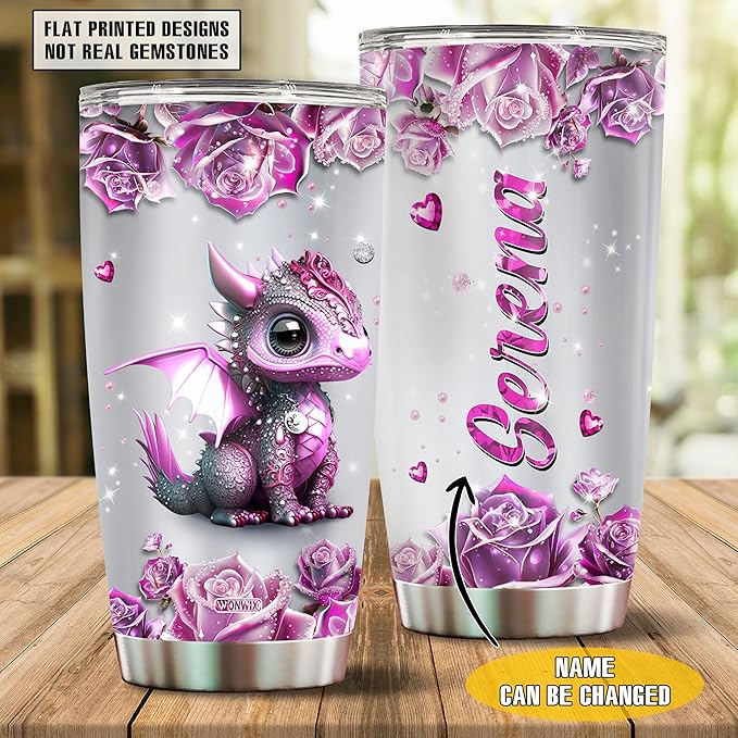 Personalized Dragon Gifts for Women, Girls, Insulated Stainless Steel Coffee Cup, Travel Mug, Tumbler, Water Bottle, Perfect for Christmas, Birthday, Mother's Day, Valentine 20oz Thermos - Bloomnest