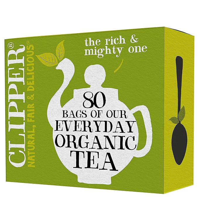 Clipper Tea, Organic Fairtrade Everyday, Organic, USDA Non-GMO, Fair Trade, Sustainable Caffeinated Tea, 1 Pack, 80 Unbleached Tea Bags - Bloomnest