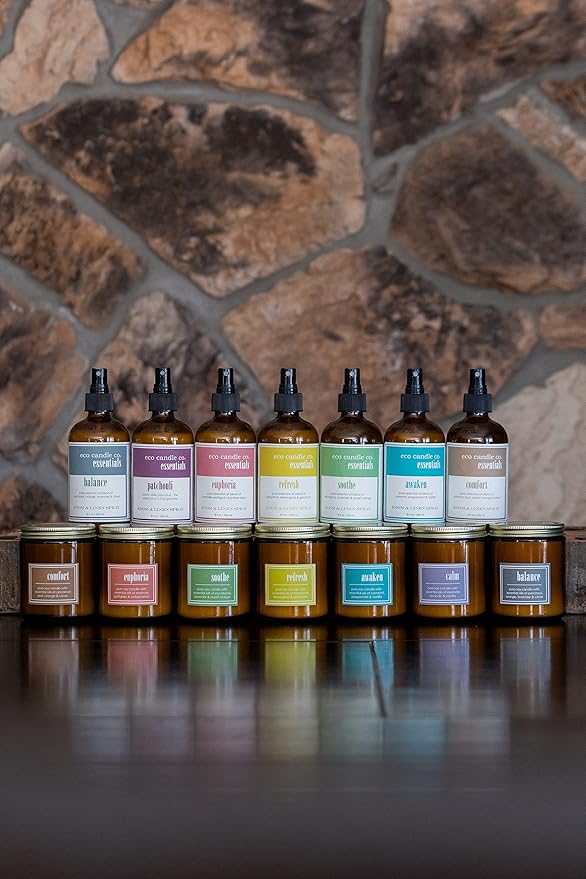 ECO CANDLE CO. Essentials Candle, Awaken, 8 oz. - Scents of Cornmint, Peppermint, & Vanilla - 100% Soy Wax, No Lead, Hand Poured, Phthalate Free, Made from Midwest Grown Soybeans, All Natural Wicks - Bloomnest