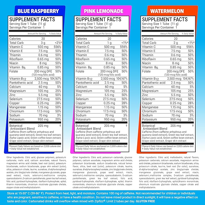 Zipfizz Daily Energy Drink Powder, Variety Pack, 15 Pack | 3-in-1 Sustained Energy, Rapid Hydration, and Essential Vitamins | Sugar-Free | Electrolyte Powder | Contains Vitamin B-12 & Antioxidants - Bloomnest