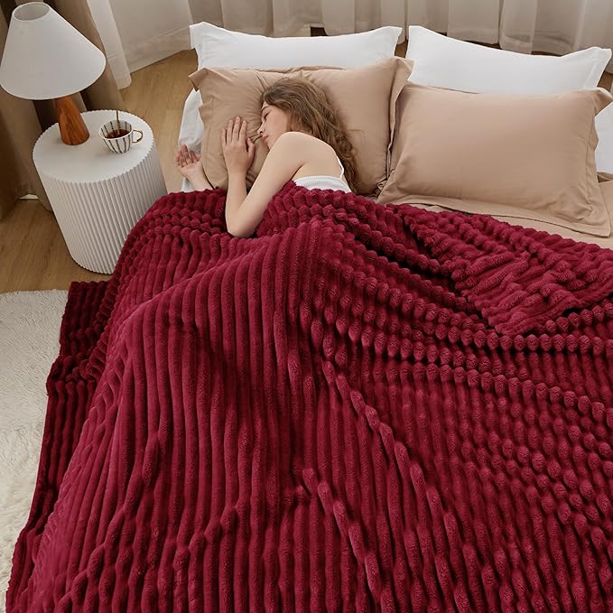 Bedsure GentleSoft Red California King Size Blanket for Bed - Cozy Soft Blankets for Women, Cute Small Fleece Throws for Girls, Birthday Gifts for Women, 102x96 Inches - Bloomnest
