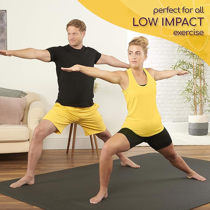 Large Yoga Mat 6'x4'x8mm Extra Thick, Durable, Eco-Friendly, Non-Slip & Odorless Barefoot Exercise and Premium Fitness Home Gym Flooring Mat by ActiveGear - Bloomnest