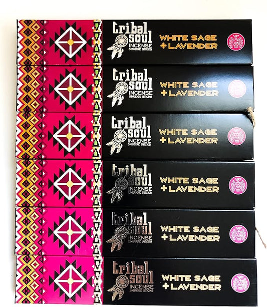 Tribal Soul Incense Smudge Sticks - Premium Incense - 90 Grams (White Sage + Lavender) Bloomnest