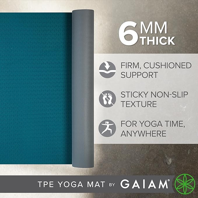 Gaiam Yoga Mat Performance TPE Exercise & Fitness Mat for All Types of Yoga, Pilates & Floor Exercises - Bloomnest