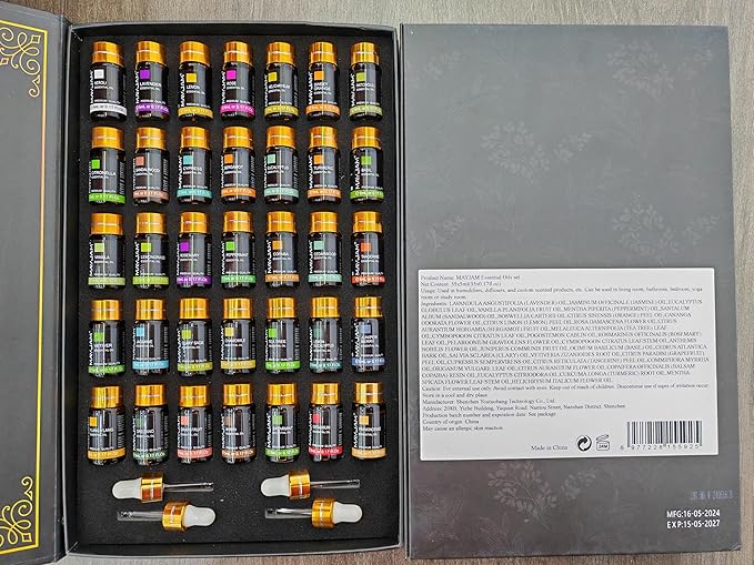 MAYJAM 35x5ML Essential Oil Gift Set, Pure Essential Oils for Diffusers Massage, Fragrance Oil Scented Oil for DIY Soap Candle Making - Bloomnest