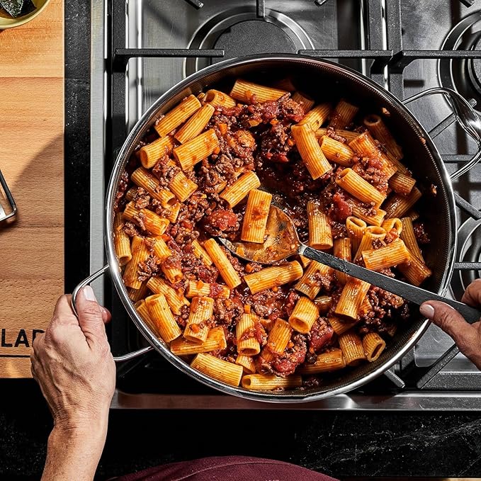 HexClad Hybrid Nonstick 8-Quart Stockpot with Tempered Glass Lid, Stay-Cool Handles, Dishwasher-Friendly, Oven-Safe Up to 900°F, Induction Ready, Compatible with All Cooktops - Bloomnest