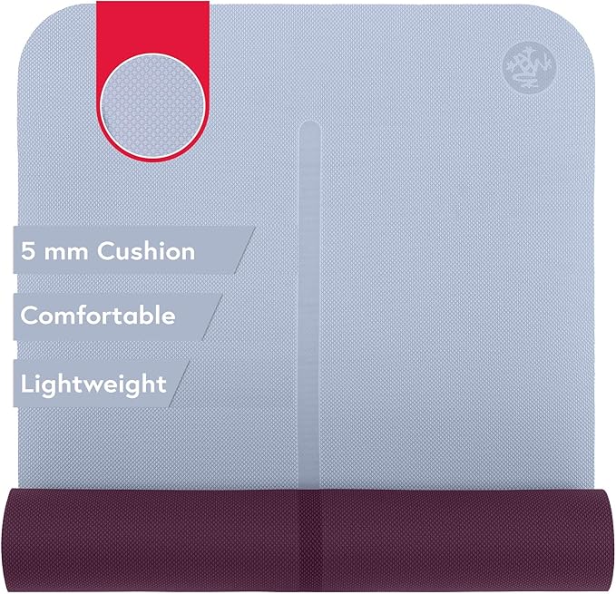 Manduka Begin Yoga Mat 68" - 5mm Cushioning | Comfortable, Lightweight & Reversible with Alignment Stripe | Budget-Friendly | 68 x 24 inches - Bloomnest