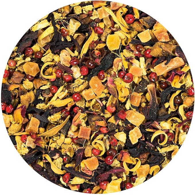 Tiesta Tea - Ginger Sweet Peach, Loose Leaf, Spicy Peach Herbal Tea, Non-Caffeinated Tranquility Blend, Bulk Herbal Leaves with Hibiscus & Cane Sugar, 25 Cups, 2.2 Ounce Resealable Pouch - Bloomnest