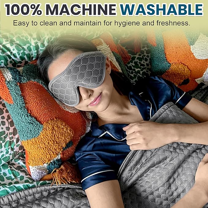 HILU Sleep Mask - 100% Light Blocking Eye Mask for Sleeping - Zero Eye Pressure, Comfortable & Adjustable Design - Durable Sleep Blindfold for Women, Men, Travel, Naps & Shift Work | Gray - Bloomnest