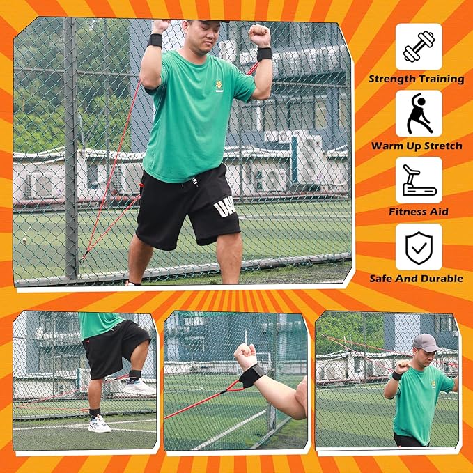 Zomiboo Baseball Bands Sports Resistance Exercise Bands Arm Strength Training Softball Baseball Pitching Training Workout Equipment for Youth Adult - Bloomnest