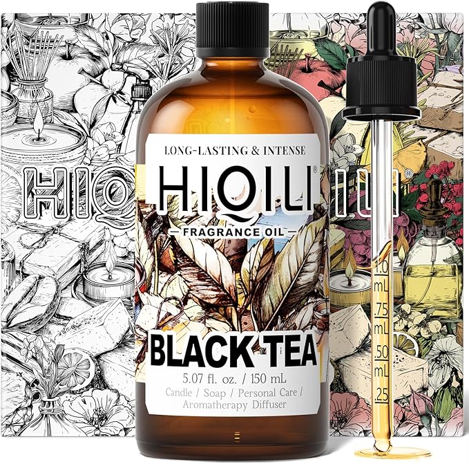 HIQILI Black Tea Fragrance Oil for Diffuser & Car Air Freshener, Long-Lasting Hotel Scent, Candle & Soap Making Supplies - 5.07 Fl Oz - Bloomnest