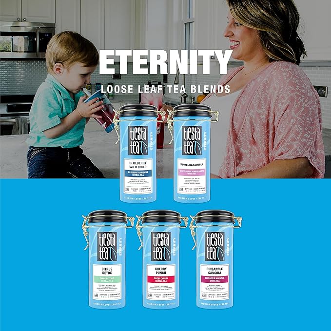 Tiesta Tea - Cherry Punch, Loose Leaf, Sweet Cherry Herbal Drink, Premium Blend, Non-Caffeinated Fruit Tea, Makes Hot or Iced & Up to 50 Cups, 4oz Refillable Tin - Bloomnest