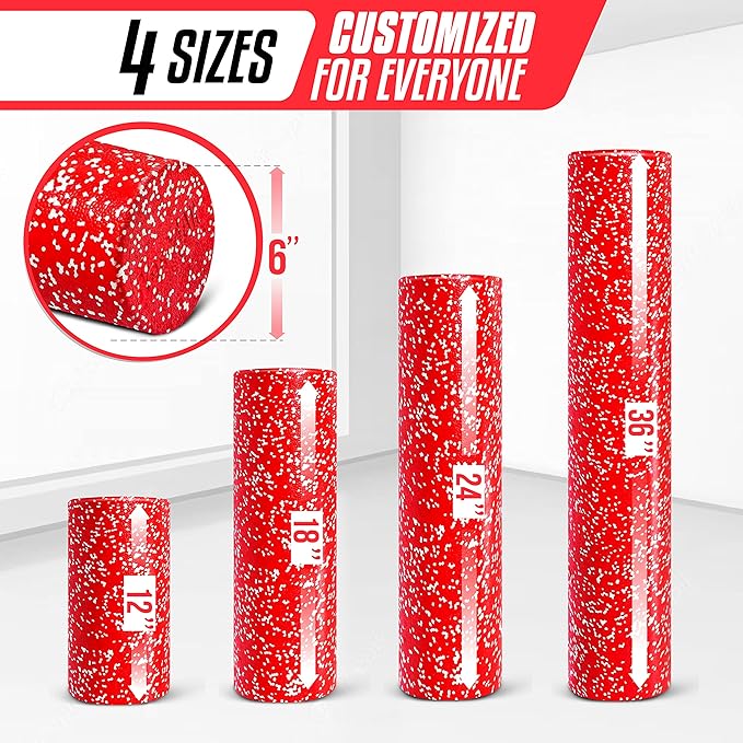 Yes4All High-Density EPP Round Back Roller Foam, Exercise Foam Roller for Yoga, Pilates & Stretching - 12, 18, 24, 36 inch - Bloomnest