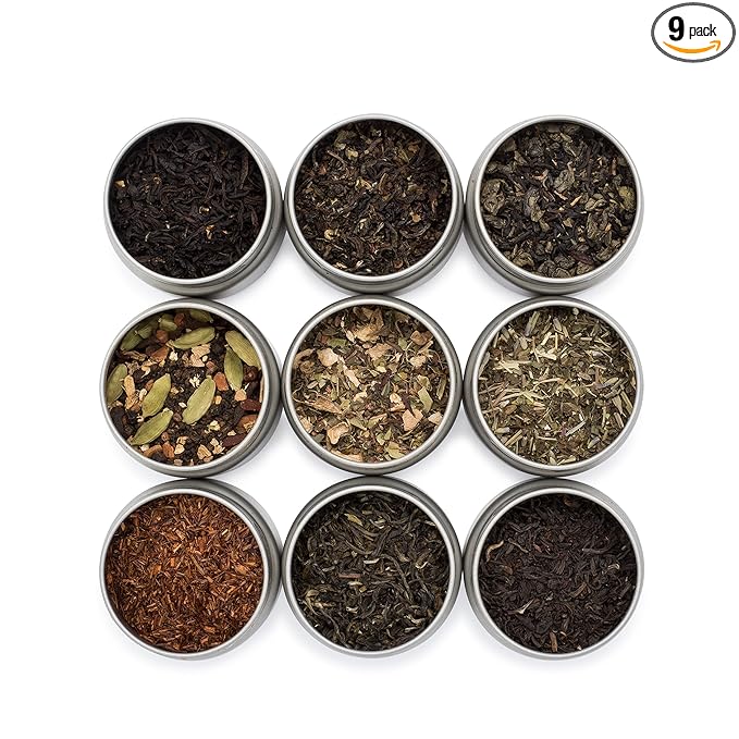 Golden Moon Tea Variety Pack - 9 Loose Leaf Tea Sampler - Organic Black, Green, White, and Herbal Teas Gift Set - Bloomnest