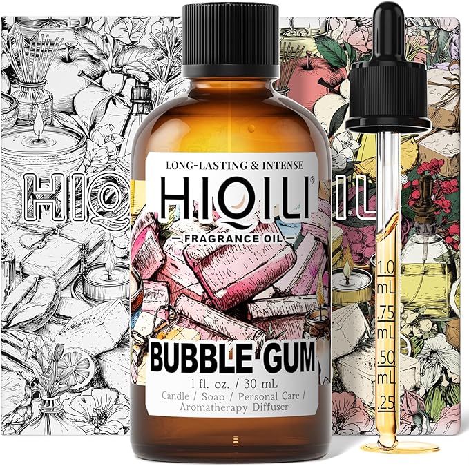 HIQILI Bubble Gum Fragrance Oil for Candle, Soap & Bath Bombs Making, Long Lasting Candy Scents, Home Diffuser Use - 1 Fl Oz HIQILI