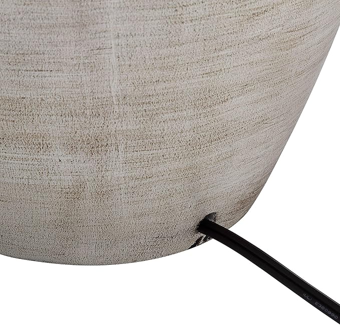 Regency Hill Glenn 27" Tall Urn Natural Cottage Southwestern Table Lamps Set of 2 WiFi Smart Socket Gray Terra Cotta Living Room Bedroom Bedside Nightstand House Office Home Reading Beige Shade - Bloomnest