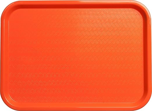 Carlisle FoodService Products CT121624 Cafe Standard Plastic Cafeteria/Fast Food Tray, NSF Certified, BPA Free, 16" Length x 12" Width, Orange (Pack of 24) - Bloomnest