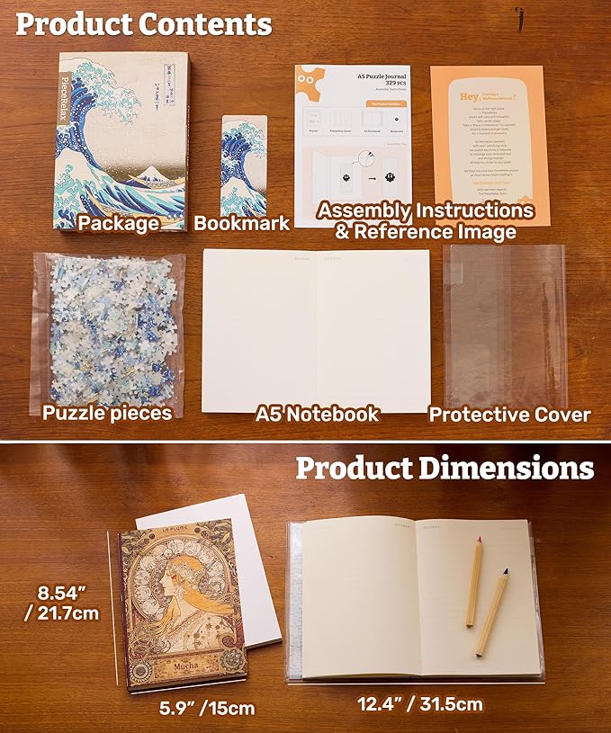 PieceRelax A5 Puzzle Journal for Adults, 300 Piece Plastic Jigsaw Book Cover (Includes Notebook) - Katherine Blower - The Gallery, Unique Gift [YA1073] - Bloomnest
