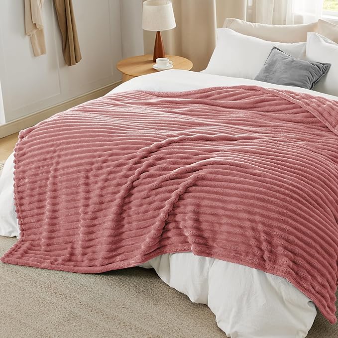 Bedsure GentleSoft Dusty Pink California King Size Blanket for Bed - Cozy Soft Blankets for Women, Cute Small Fleece Throws for Girls, Birthday Gifts for Women, 102x96 Inches - Bloomnest
