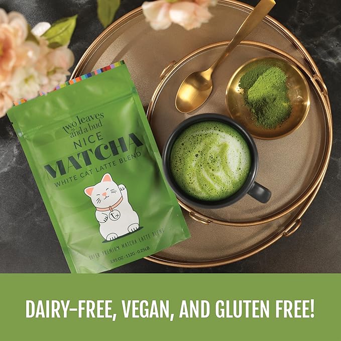 Two Leaves and a Bud Nice Matcha Latte Blend, Japanese Matcha Green Tea Powder, 2 Resealable Bags, 224g - Bloomnest