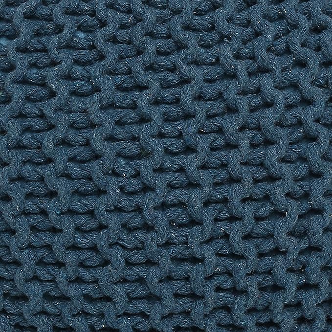 REDEARTH · Round Pouf Bean Bag Ottoman - Foot Stool Hand Knitted - Home Decor Pouffe Stuffed - Cable Boho Poof Beanbag Footrest for Living Room - Nursery - Bedroom - Patio (19.5"x19.5"x14") - Teal - Bloomnest