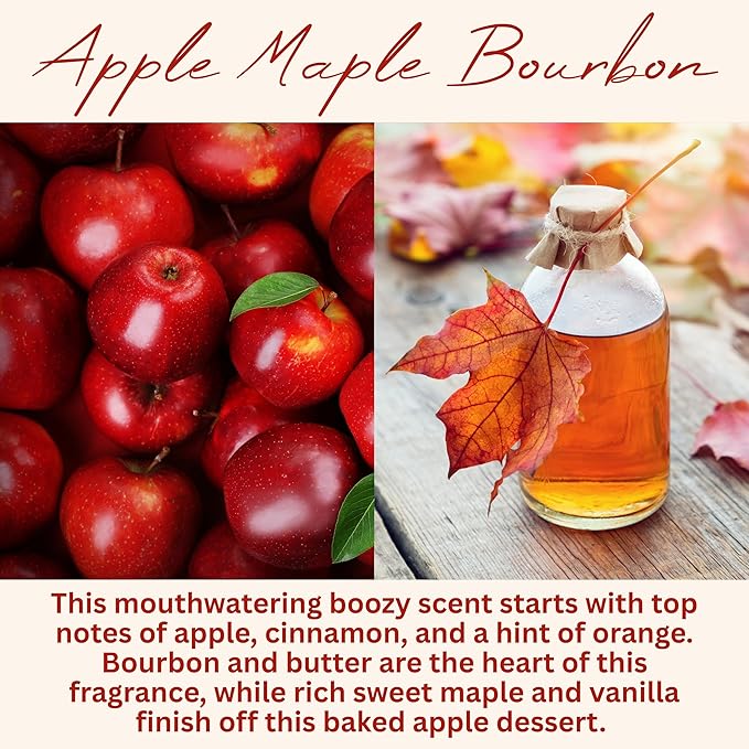 Wickless Candles for Candle Warmer Lamp, Many Scents to Choose, 100% Non-Toxic Soy Wax, Scented Candle Melts for Warming Plate, Handmade in The USA (Apple Maple Bourbon) - Bloomnest