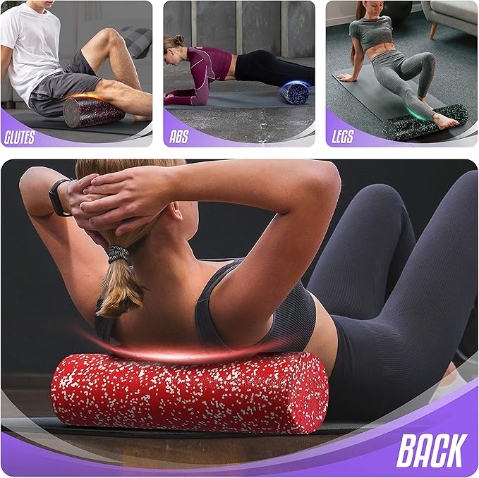 Yes4All High-Density EPP Round Back Roller Foam, Exercise Foam Roller for Yoga, Pilates & Stretching - 12, 18, 24, 36 inch - Bloomnest