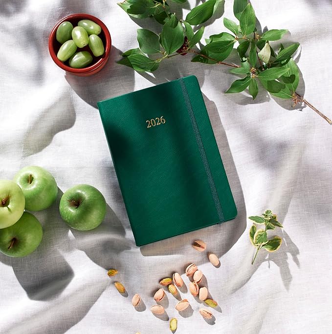 Wykeham's Executive 2026 Daily Journal Planner – US Public Holidays & Format – Customization Available (Racing Green, 8.5"×5.5") - Bloomnest