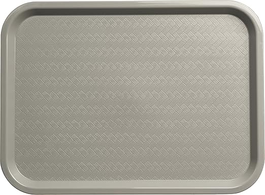 Carlisle FoodService Products Cafe Fast Food Cafeteria Tray with Patterned Surface for Cafeterias, Fast Food, And Dining Room, Plastic, 16.31 X 12.06 X 0.7 Inches, Gray, (Pack of 24) - Bloomnest